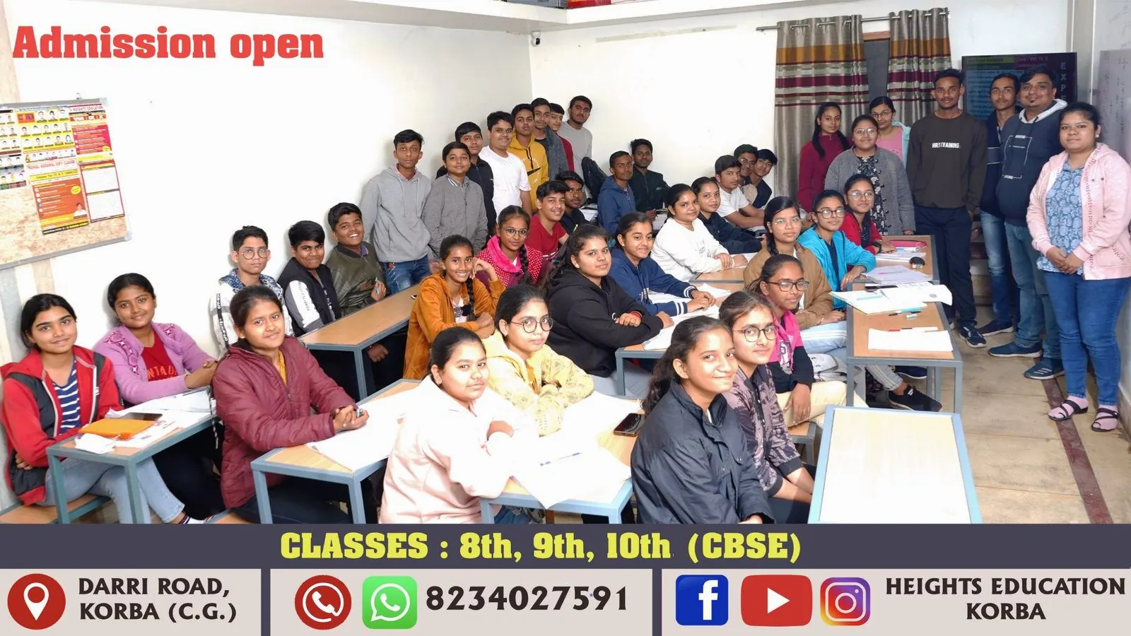 A full classroom of students at Heights Education